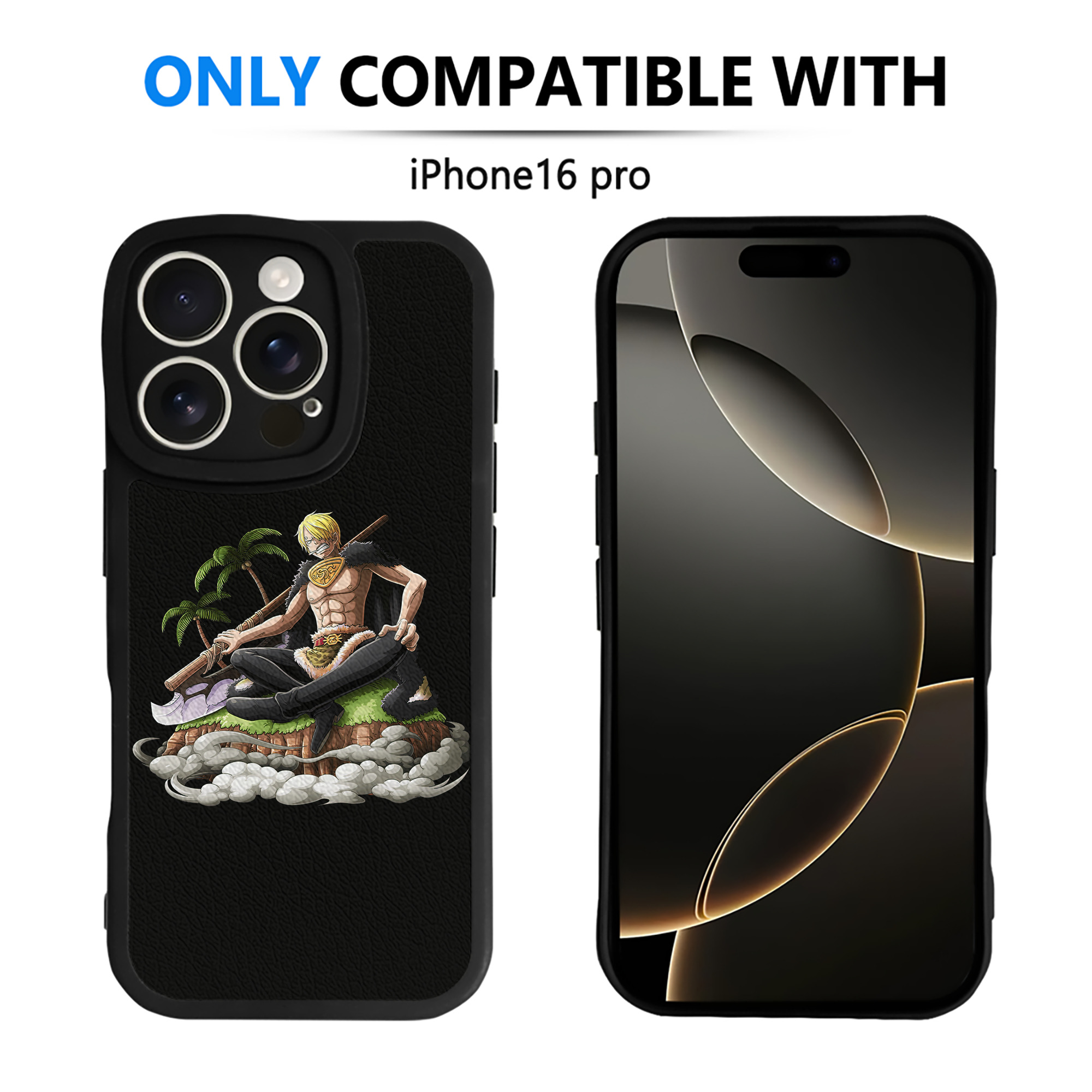（画像用） ワンピース サンジ ONE PIECE Sanji 【iPhone 16シリーズ対応】シリコンスマホケース（レザー調） 材質：シリコン